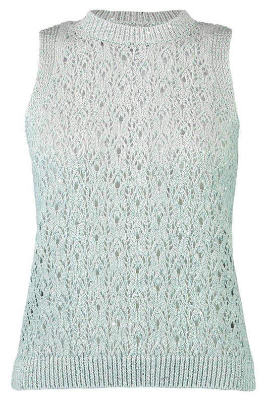 Sleeveless Knit Top-GREEN-XS-CLOTHINGTOPKNITS-ELEVENTY