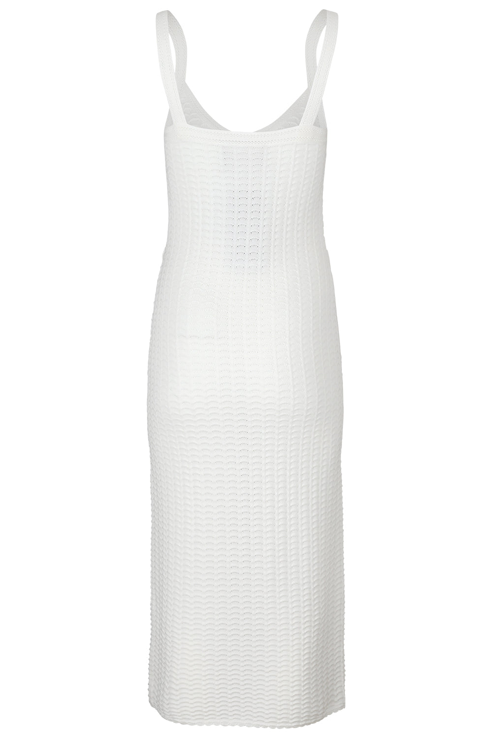 Sleeveless Button Stitch Dress-IVORY-XS-CLOTHINGDRESSCASUAL-MONIQUE LHUILLIER