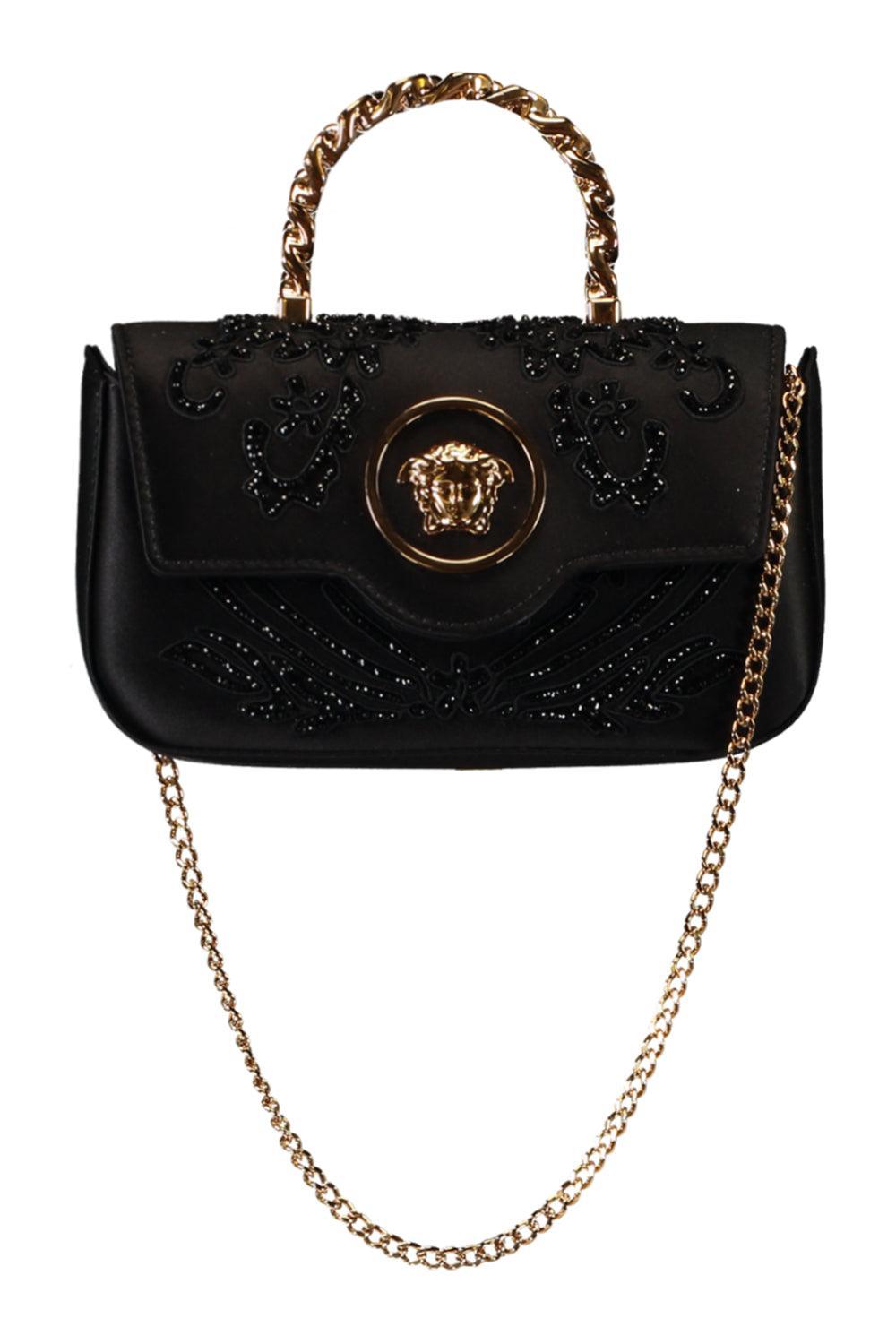 La Meduse Mini Bag - Black Satin-BLACK-HANDBAGTOP HANDLE-VERSACE