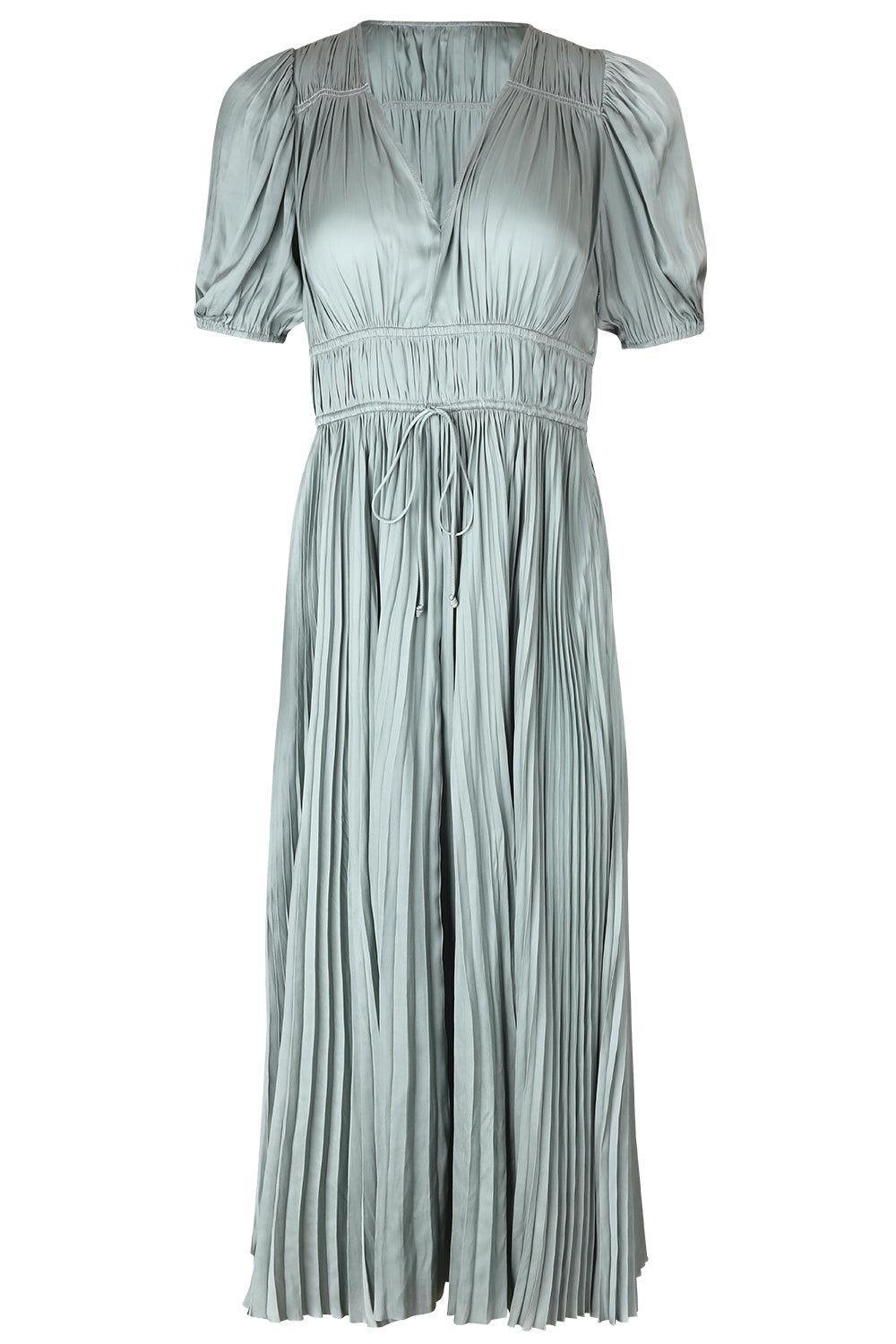 Audra Puff Sleeve Dress-GREEN-0-CLOTHINGDRESSCASUAL-ULLA JOHNSON