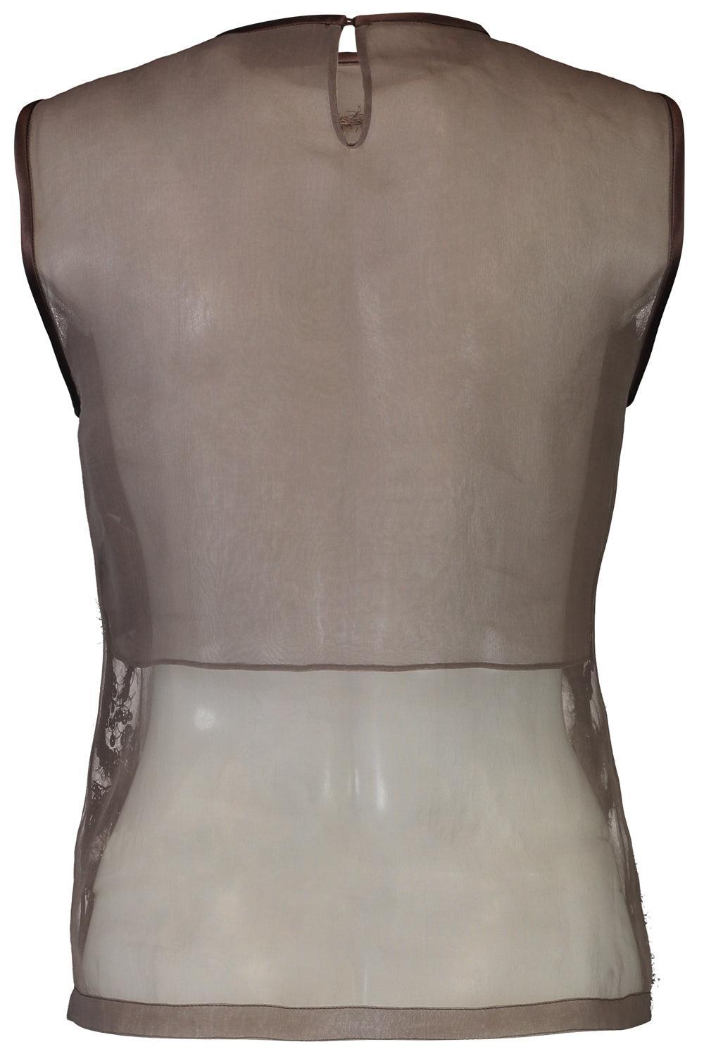 Halo Embroidered Sleeveless Blouse-BROWN-XS-CLOTHINGTOPBLOUSE-BRUNELLO CUCINELLI