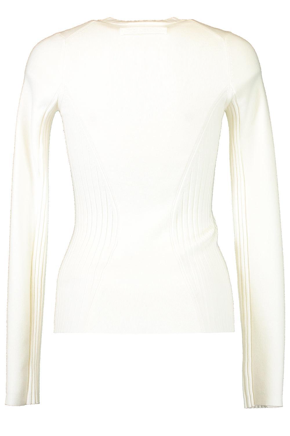 Panelled Rib Crew Neck Top-CREAM-XS-CLOTHINGTOPTANK-VICTORIA BECKHAM