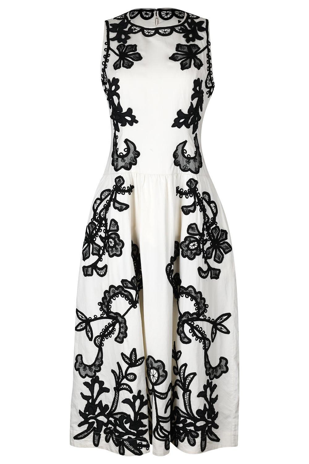 Sonali Sl Emb Midi Dress-CREAM-2-CLOTHINGDRESSCASUAL-ULLA JOHNSON