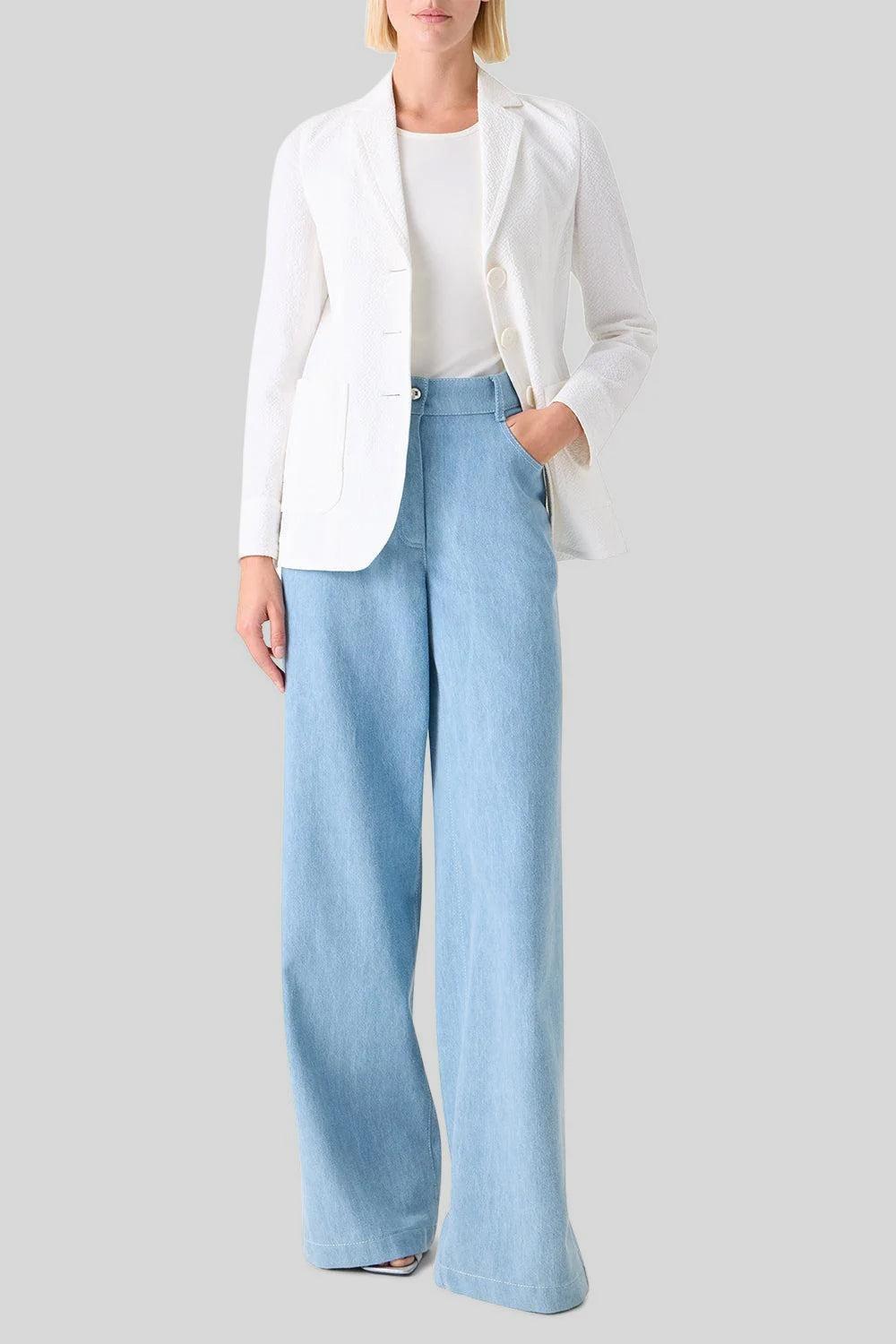 Stretch Blazer-CREAM-2-CLOTHINGJACKETBLAZERS-AKRIS PUNTO