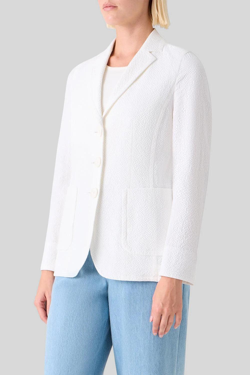 Stretch Blazer-CREAM-2-CLOTHINGJACKETBLAZERS-AKRIS PUNTO