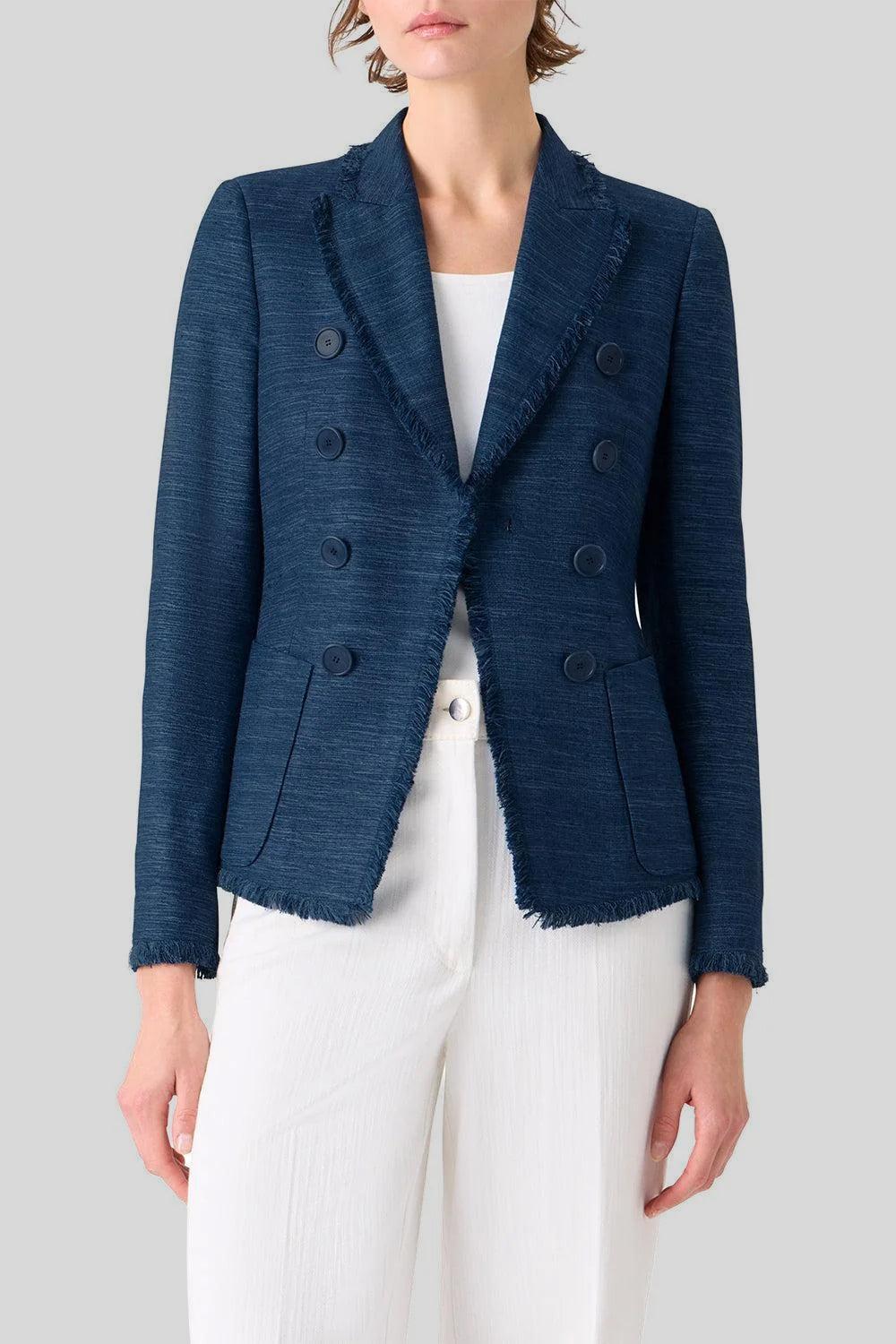 Fitted Blazer-BLUE-4-CLOTHINGJACKETBLAZERS-AKRIS PUNTO