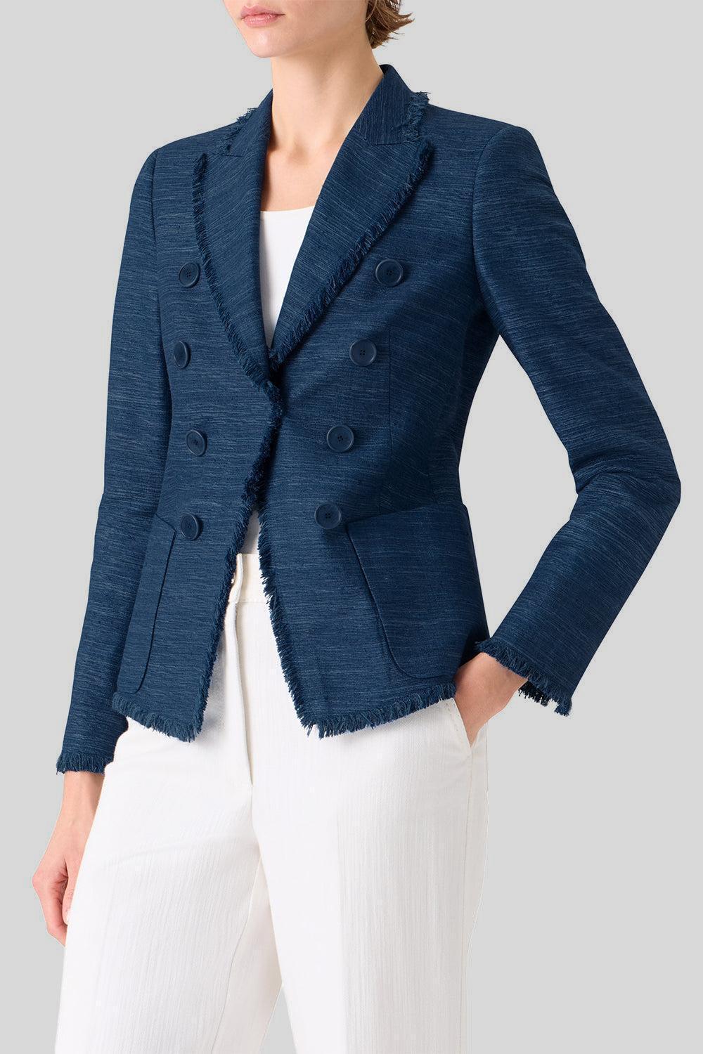  Fitted Blazer-BLUE-4-CLOTHINGJACKETBLAZERS-AKRIS PUNTO 