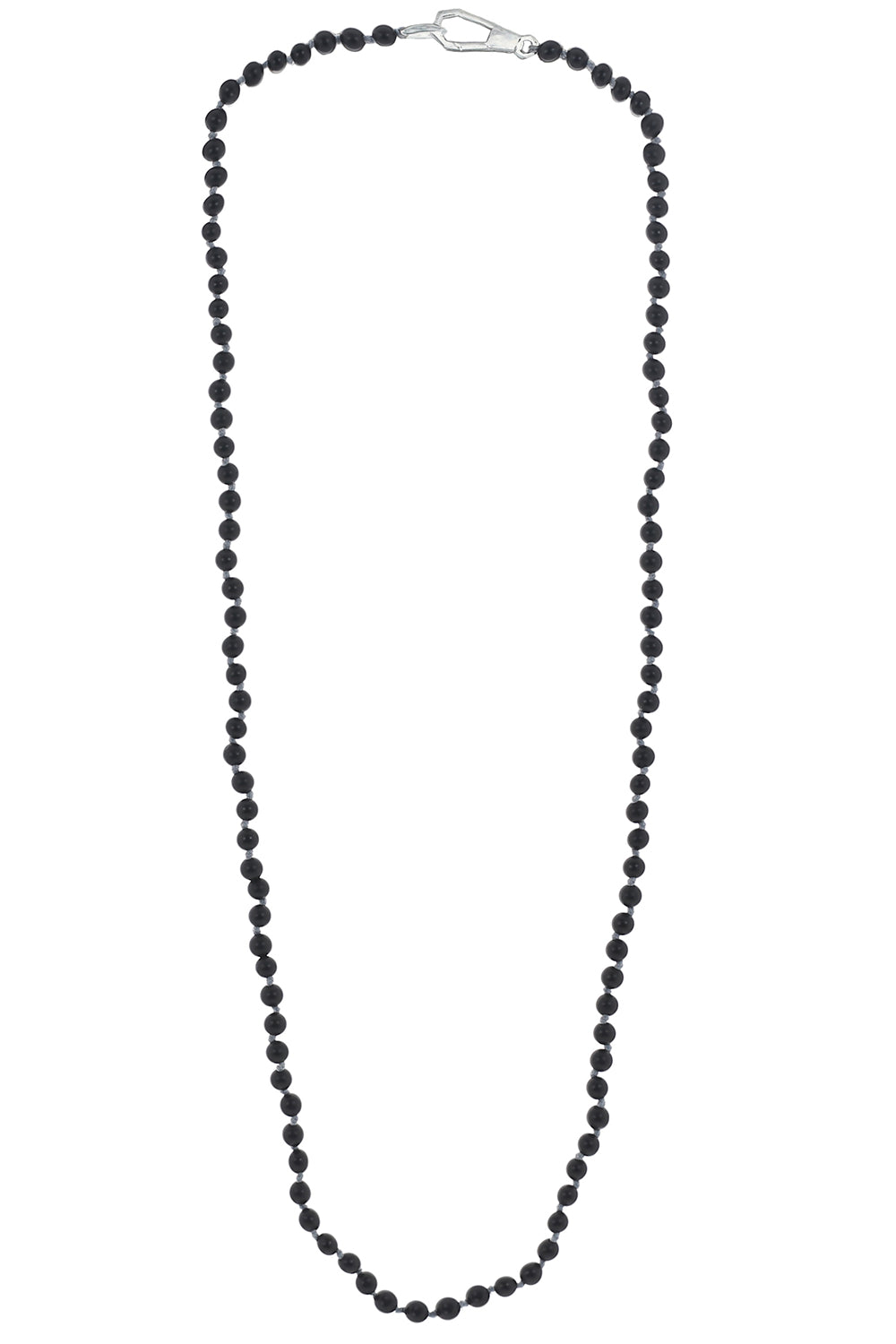 Black Onyx Beaded Necklace-SILVER-22-JEWELRYFINE JEWELNECKLACE O-WALTERS FAITH