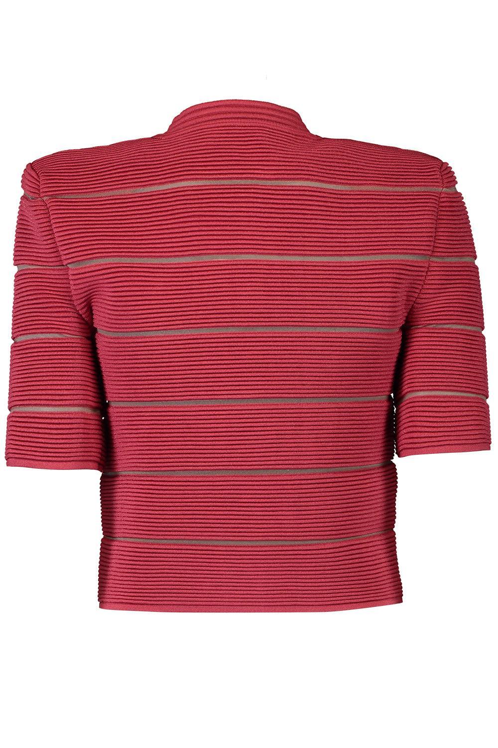 Short Sleeve Stripe Cardigan-STRIPE-36-CLOTHINGTOPCARDIGAN-BALMAIN