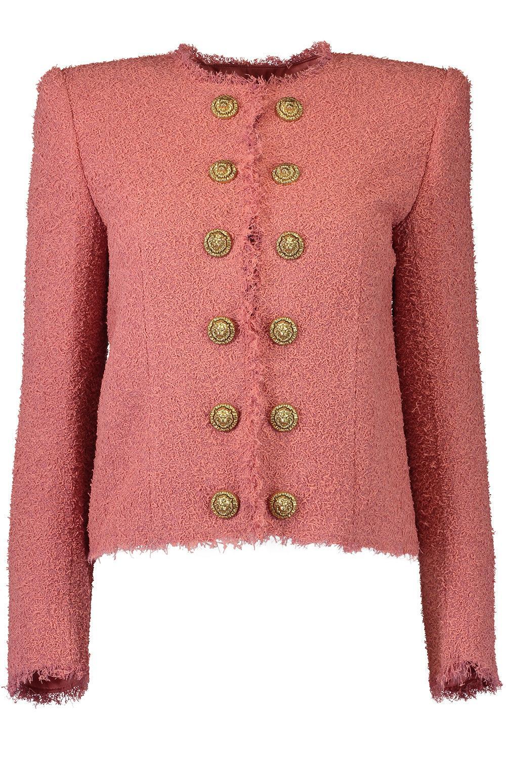 Spencer Jacket - Rose-PINK-36-CLOTHINGTOPCARDIGAN-BALMAIN