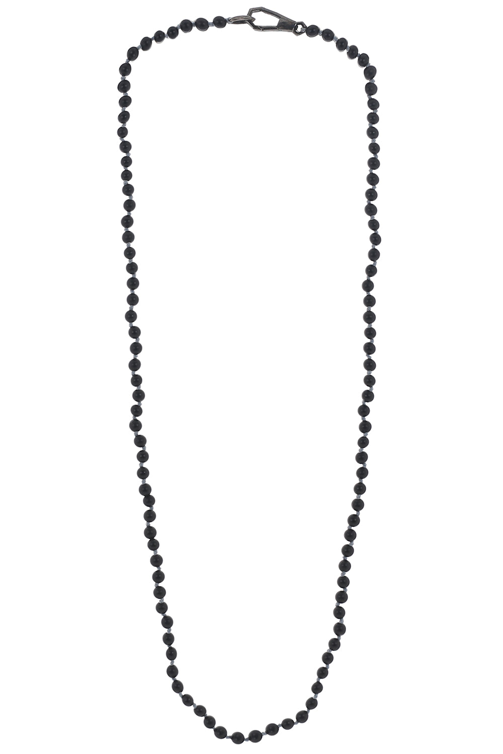 Black Onyx Beaded Necklace-RHODIUM-22-JEWELRYFINE JEWELNECKLACE O-WALTERS FAITH