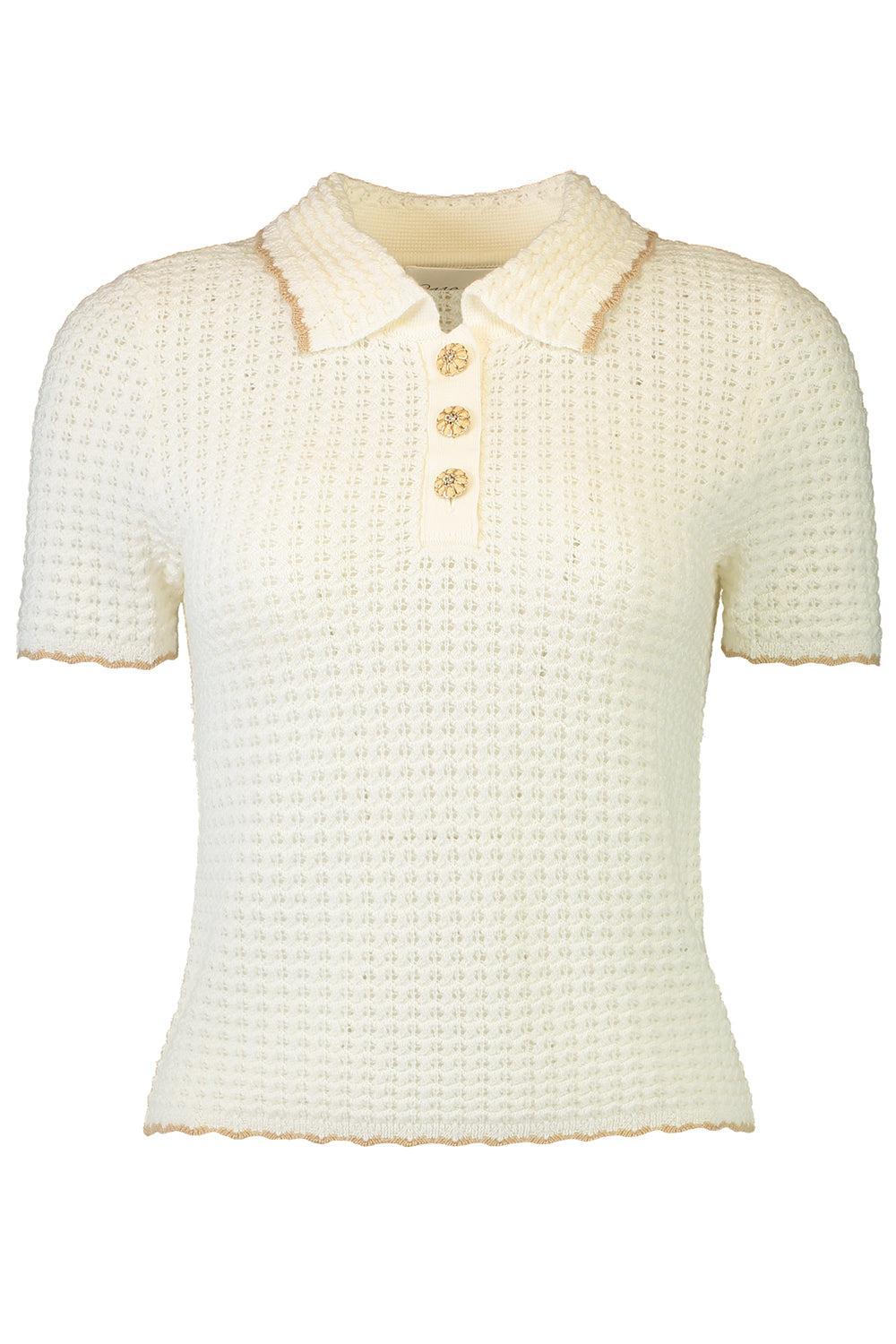 Melody Polo - Ivory Taupe-CREAM-XS-CLOTHINGTOPKNITS-CARA CARA