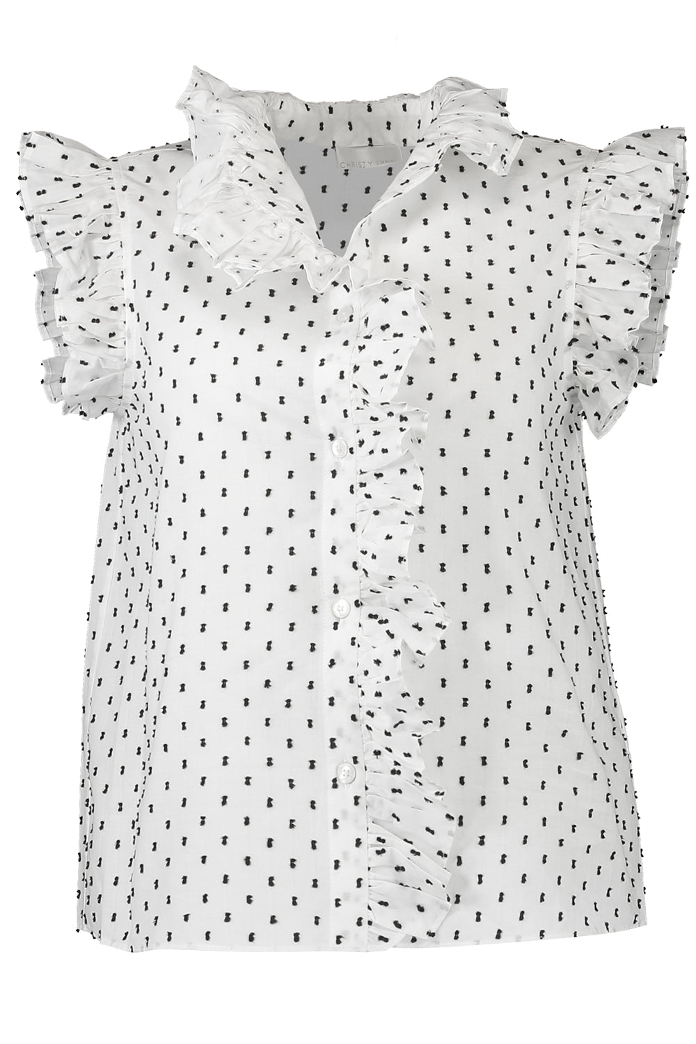 Marfa Top - White Black Dot-POLKADOT-XS-CLOTHINGTOPBLOUSE-CHRISTY LYNN
