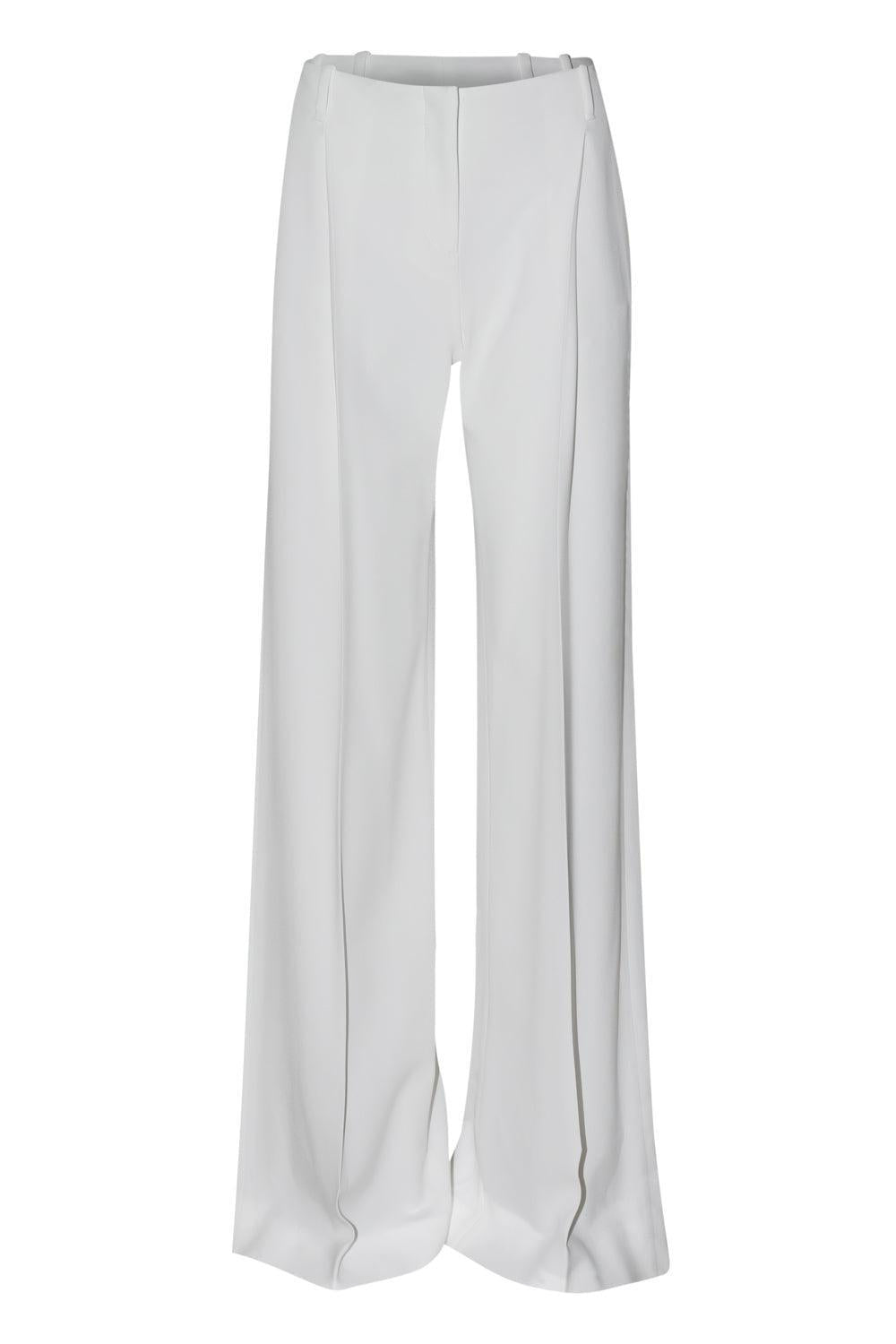 Wide Leg Pant - Off White-WHITE-40-CLOTHINGPANTWIDE LEG-ERMANNO SCERVINO