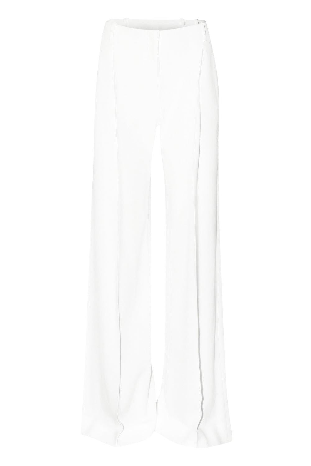 Wide Leg Pant - Off White-WHITE-40-CLOTHINGPANTWIDE LEG-ERMANNO SCERVINO