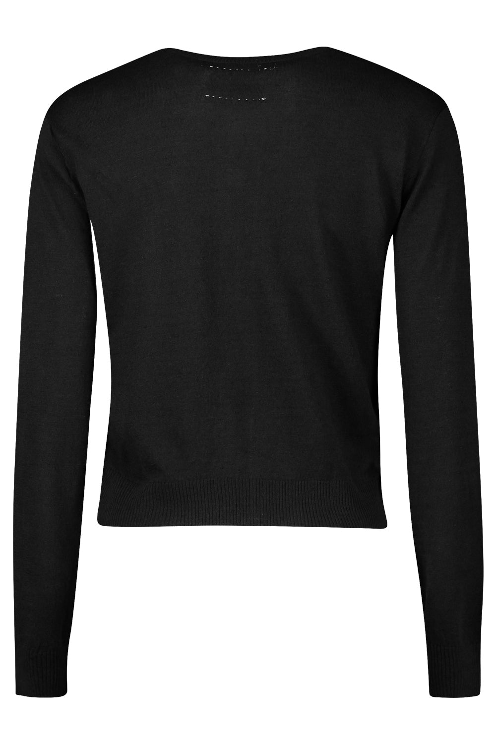 Long Sleeve Crewneck Cardigan - Black-BLACK-XS-CLOTHINGTOPCARDIGAN-LARS ANDERSSON