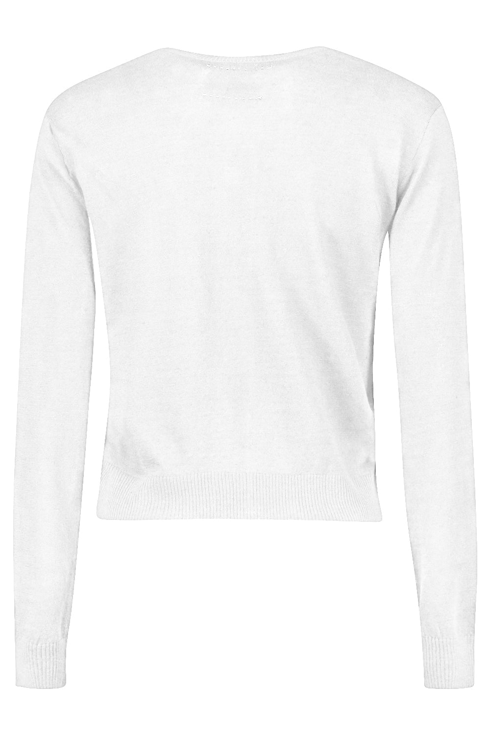 Long Sleeve Crewneck Cardigan - White-WHITE-XS-CLOTHINGTOPCARDIGAN-LARS ANDERSSON