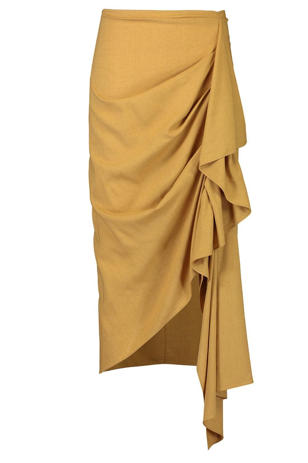 Cascade Skirt - Cashew-BROWN-0-CLOTHINGSKIRTMIDI-MICHAEL KORS COLLECTION
