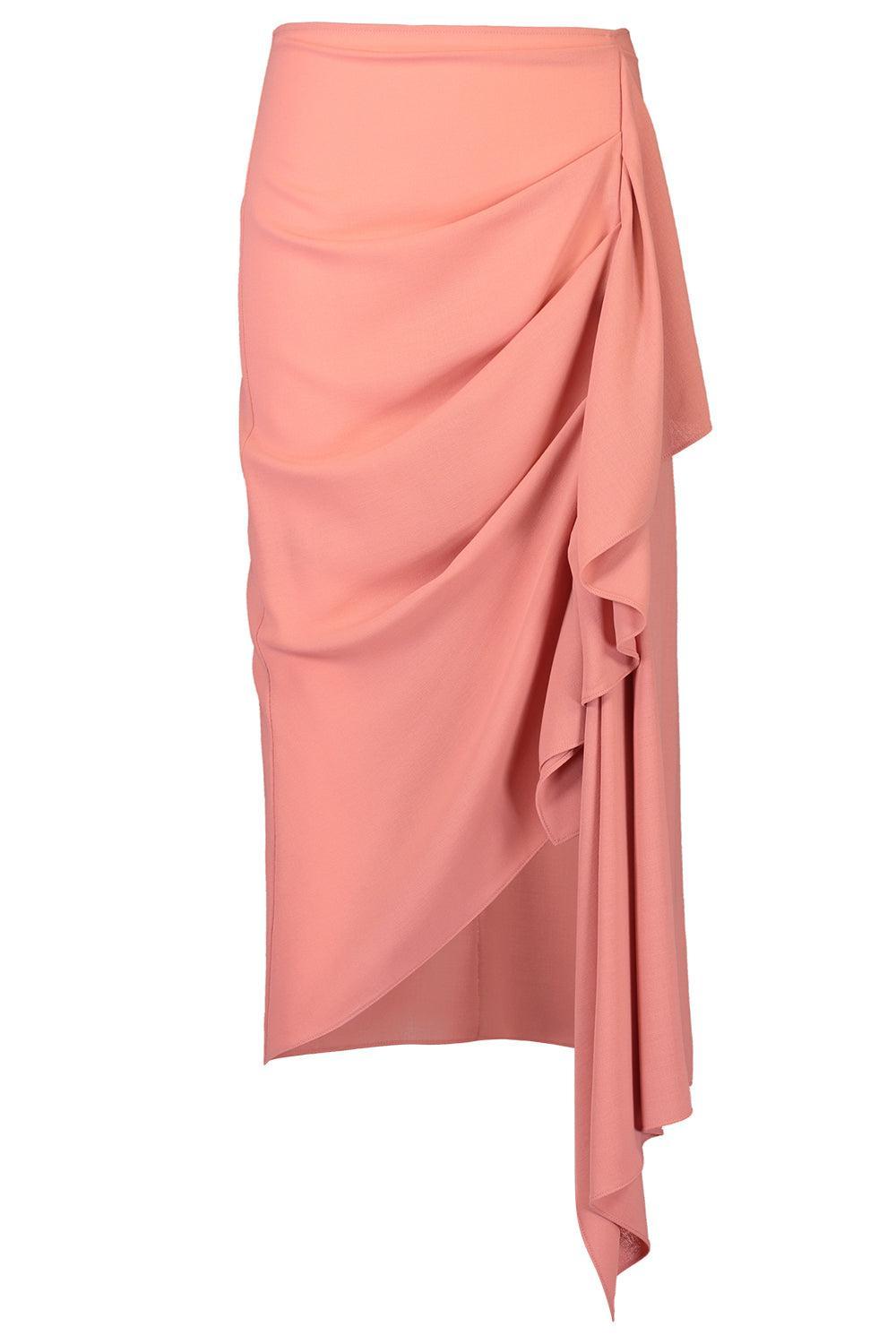 Cascade Skirt - Guava-PINK-2-CLOTHINGSKIRTMIDI-MICHAEL KORS COLLECTION