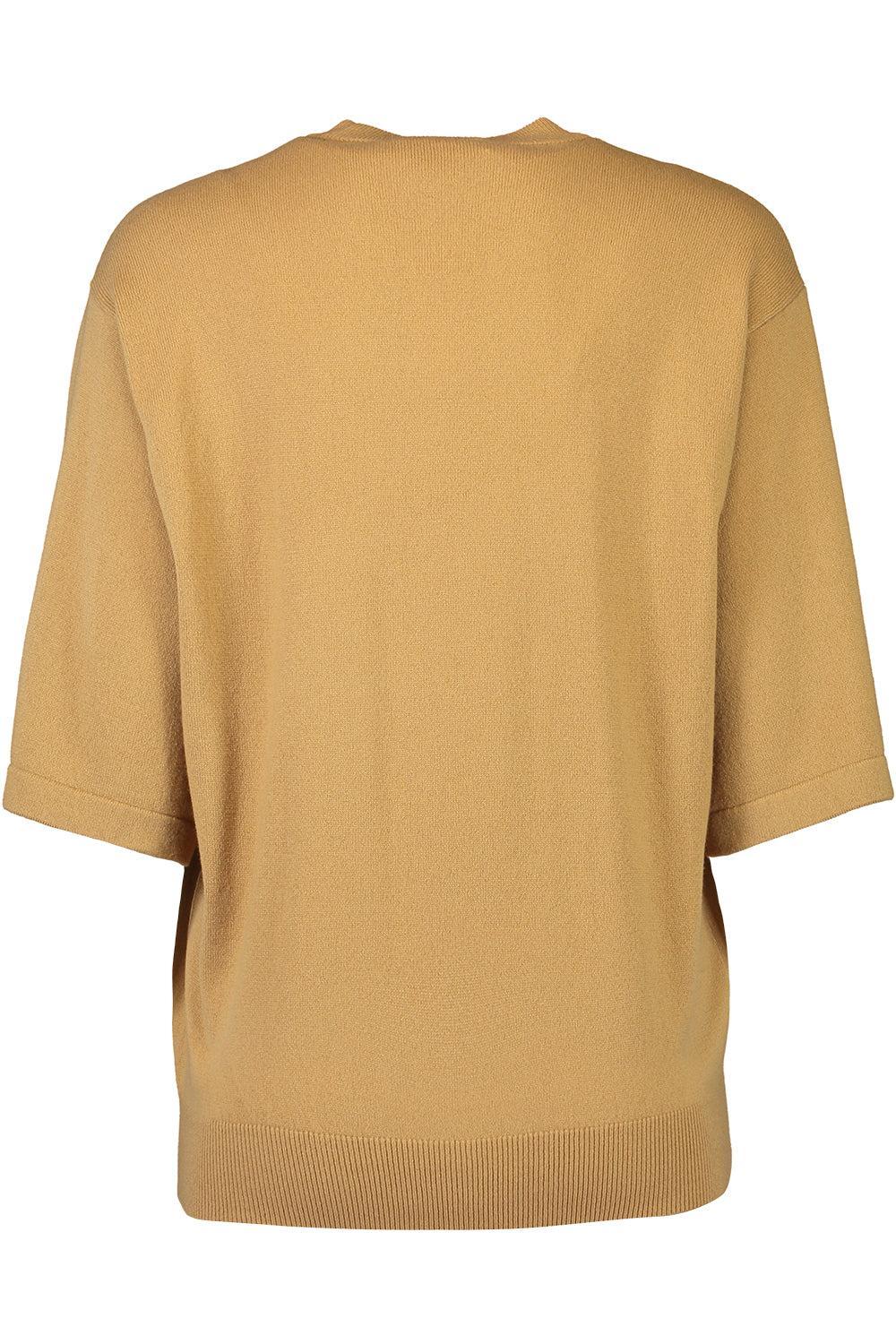 Short Sleeve Tee Pullover-BROWN-XS-CLOTHINGTOPKNITS-MICHAEL KORS COLLECTION