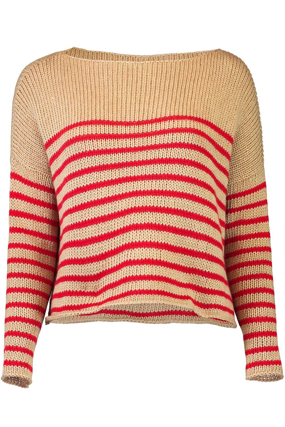 Boat Neck Striped Sweater-STRIPE-XS-CLOTHINGTOPKNITS-LOUIZA BABOURYAN