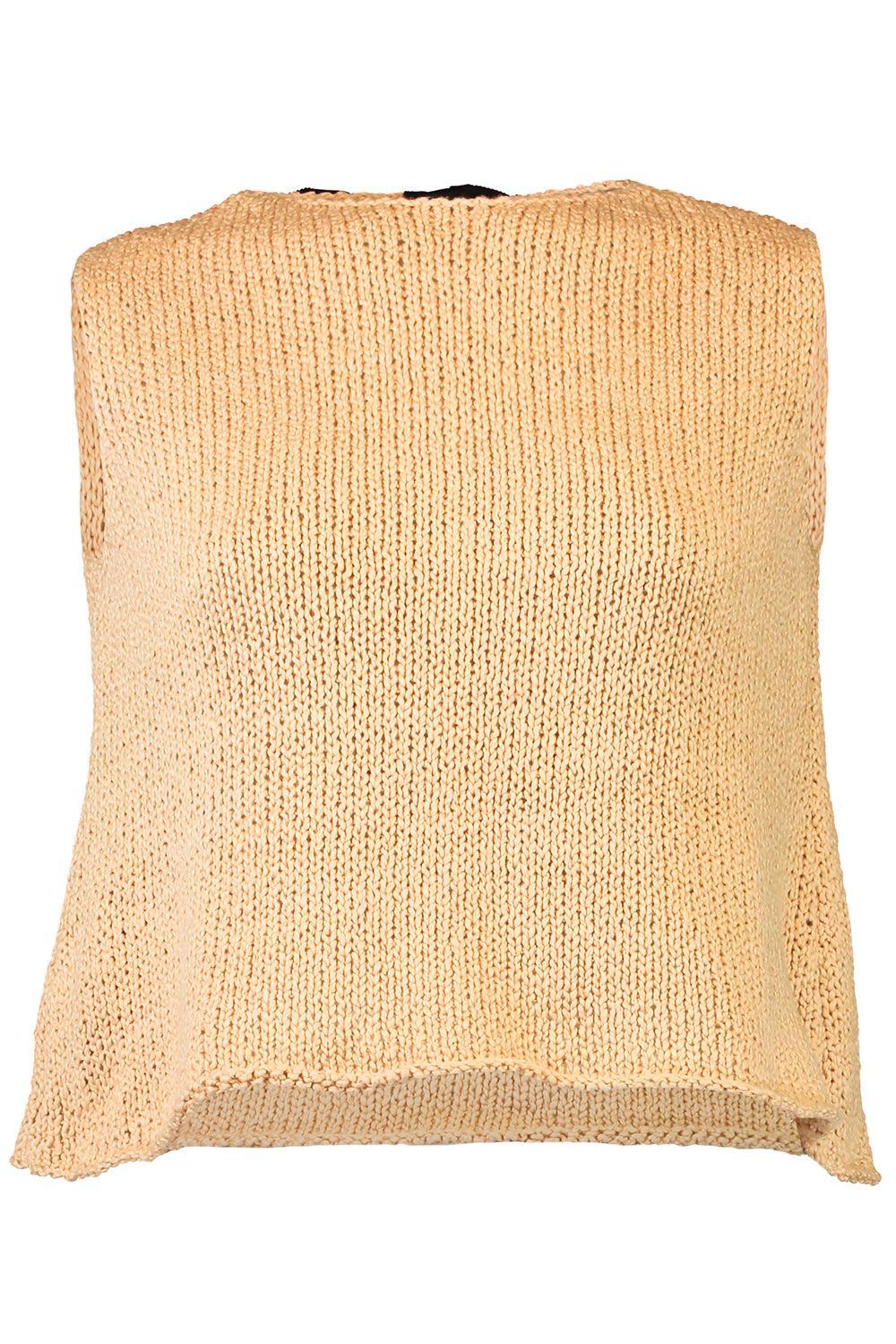 Sleeveless Tie Back Sweater-BROWN-XS-CLOTHINGTOPKNITS-LOUIZA BABOURYAN
