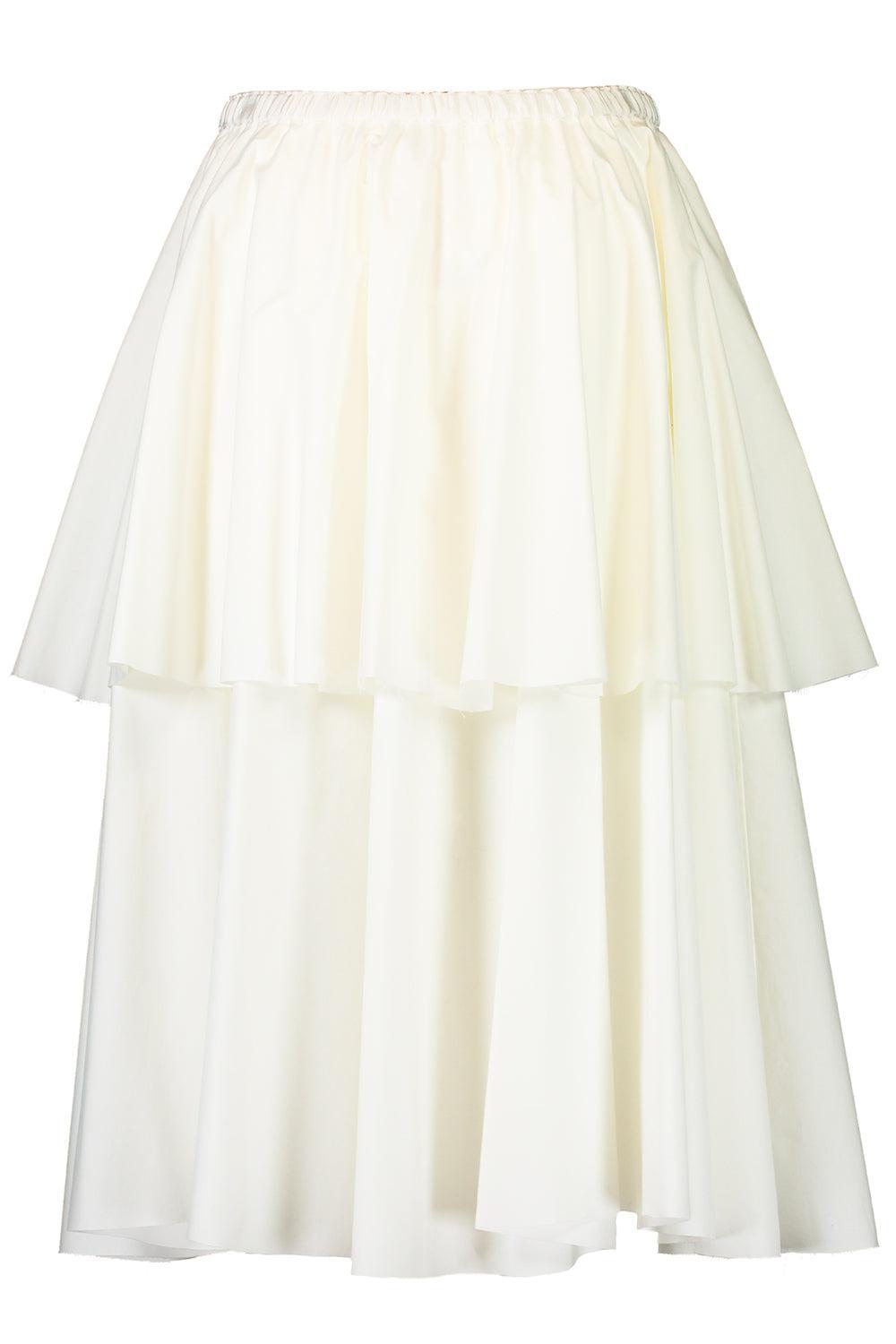 Tier Layered Skirt - White-WHITE-XS-CLOTHINGSKIRTMIDI-LOUIZA BABOURYAN