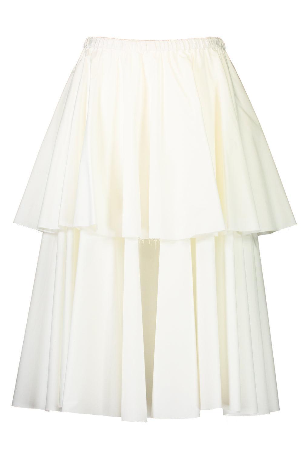  Tier Layered Skirt - White-WHITE-XS-CLOTHINGSKIRTMIDI-LOUIZA BABOURYAN 