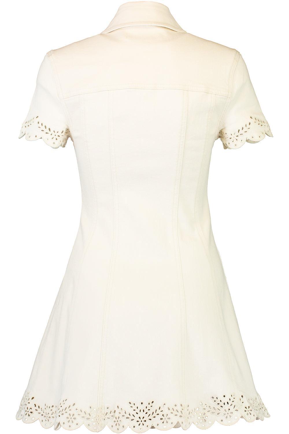 Short Sleeve Pocket Mini Dress-CREAM-2-CLOTHINGDRESSCASUAL-SELF-PORTRAIT