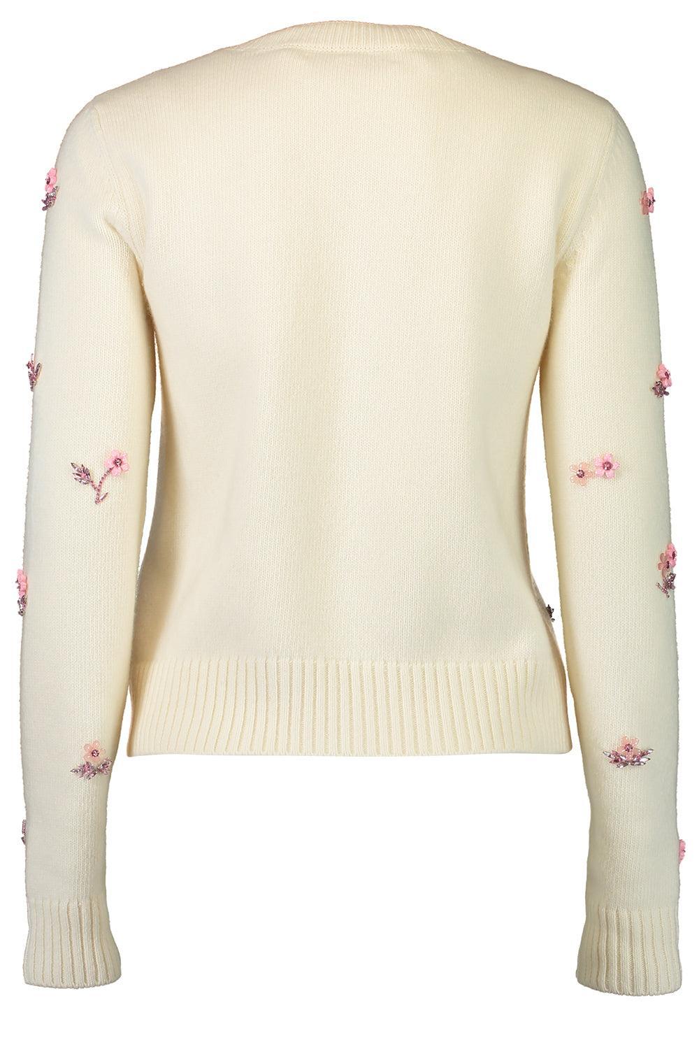 Multi Color Sequin Cluster Embroidered Pullover-CREAM-XS-CLOTHINGTOPKNITS-OSCAR DE LA RENTA