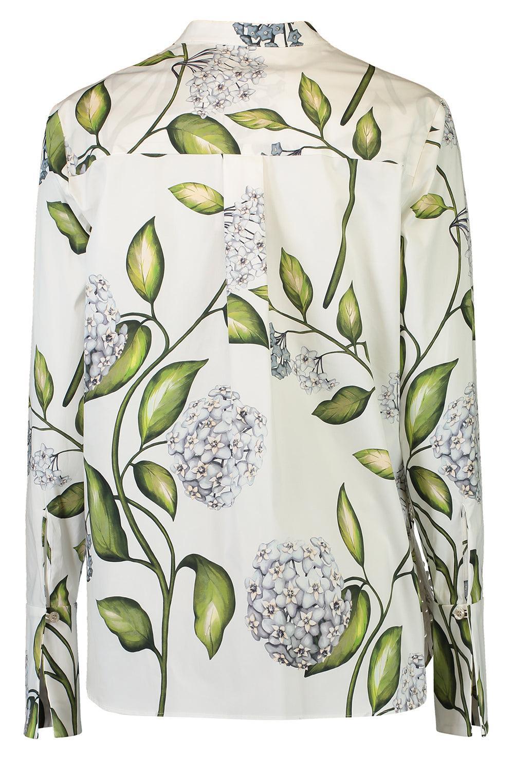 Long Sleeve Porcelain Flower Blouse-FLORAL-2-CLOTHINGTOPBLOUSE-OSCAR DE LA RENTA