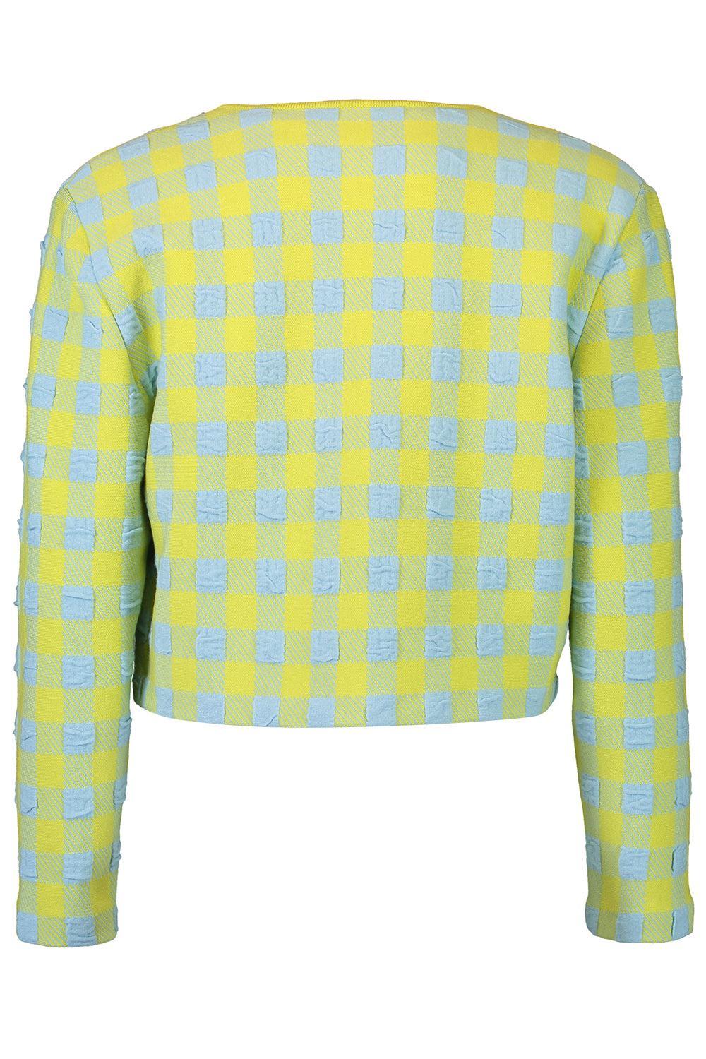 Gingham Cardigan-GREEN-XS-CLOTHINGTOPCARDIGAN-OSCAR DE LA RENTA