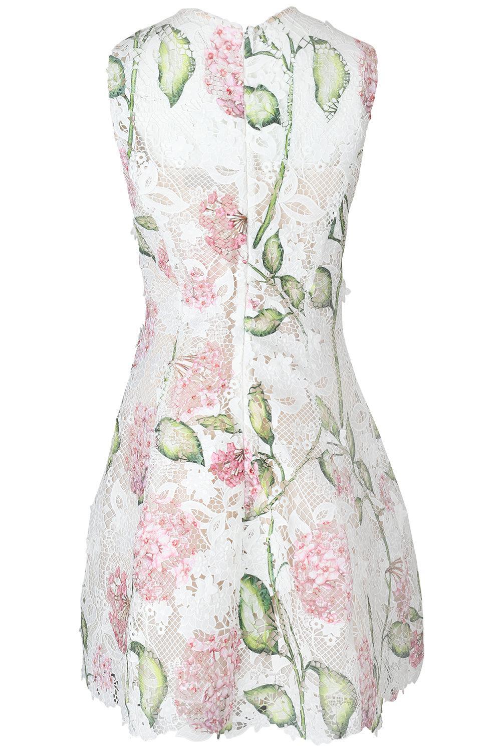 Sleeveless Porcelain Flowers Day Dress-FLORAL-2-CLOTHINGDRESSCASUAL-OSCAR DE LA RENTA