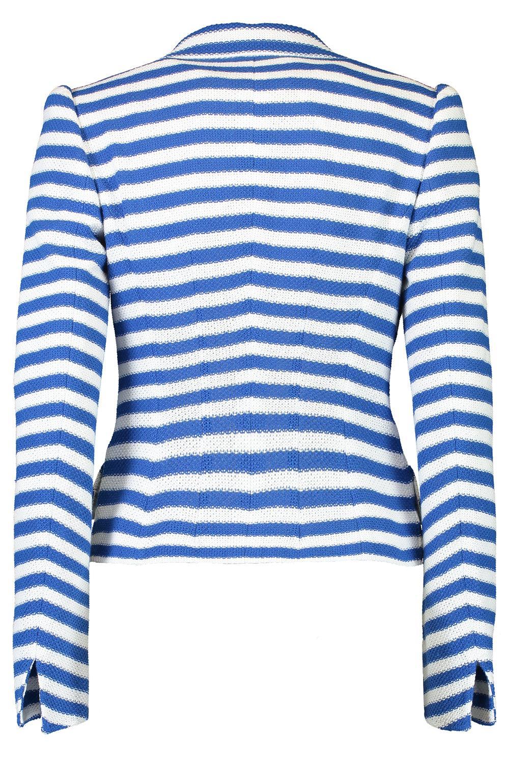 Striped One Button Jacket-STRIPE-34-CLOTHINGJACKETBLAZERS-MAISON COMMON