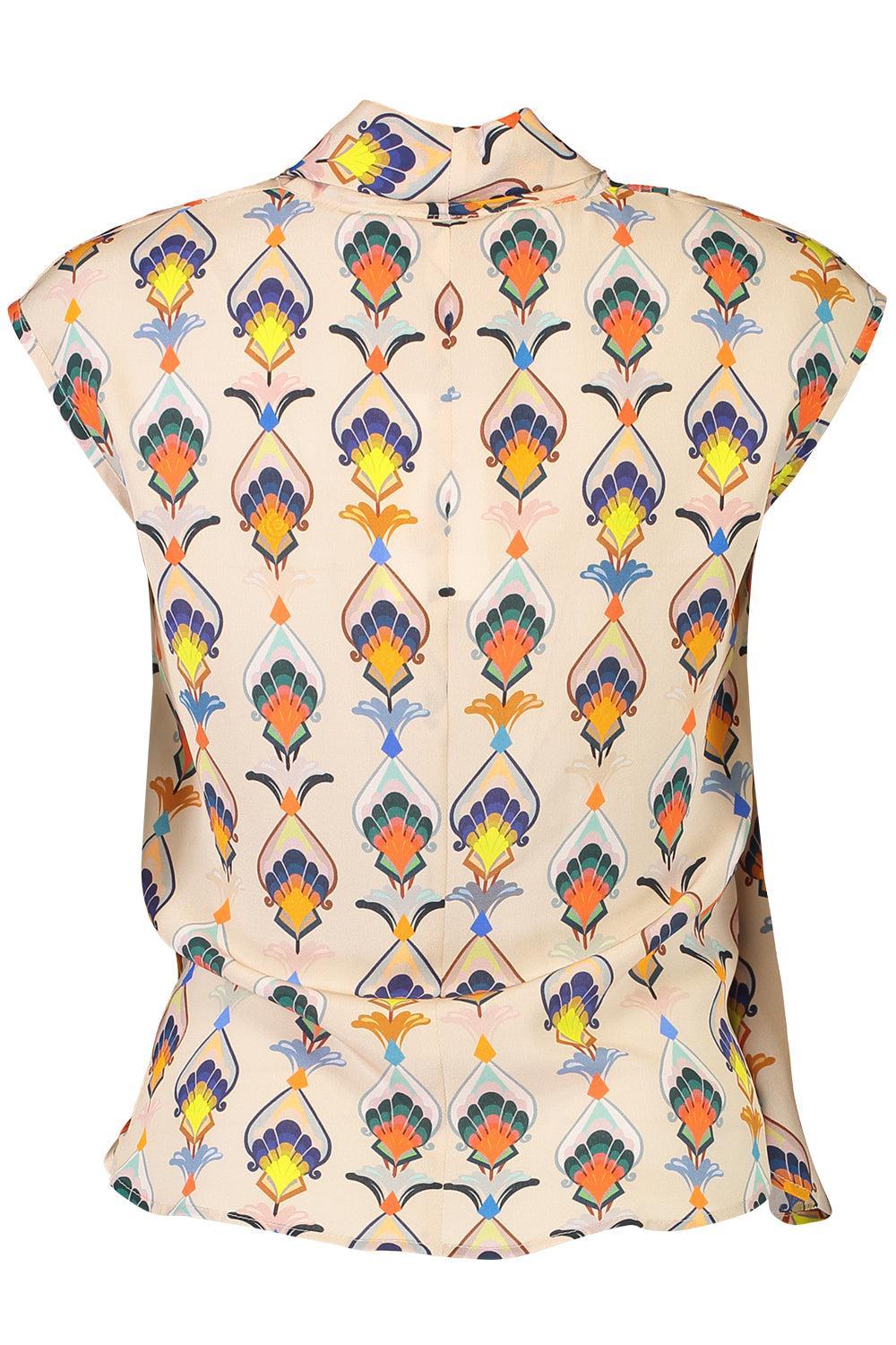 Sleeveless Floral Blouse-BROWN-32-CLOTHINGTOPBLOUSE-MAISON COMMON