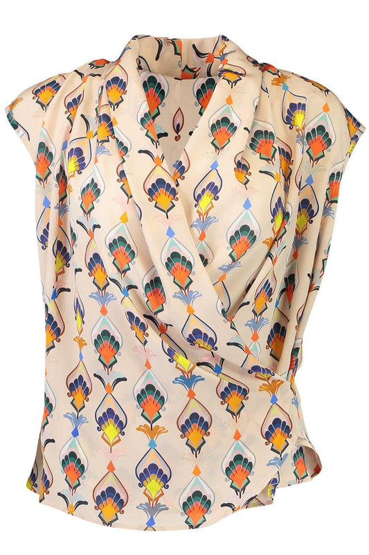 Sleeveless Floral Blouse-BROWN-32-CLOTHINGTOPBLOUSE-MAISON COMMON