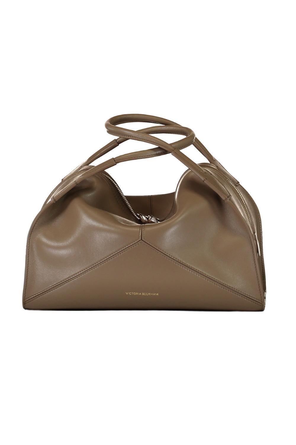 Victoria Plie Bag - Dove Grey-GREY-O/S-HANDBAGTOP HANDLE-VICTORIA BECKHAM