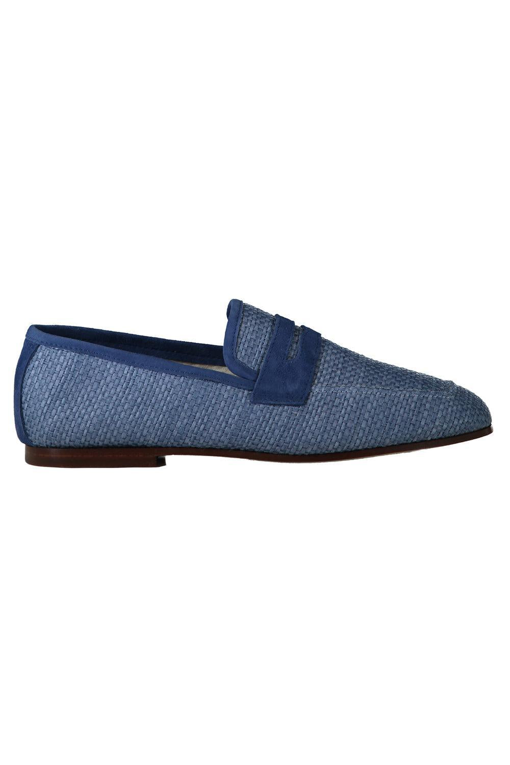 Essenziale Loafer - Steel Blue Raffia-BLUE-36-SHOEFLAT SHOE-SOPHIQUE