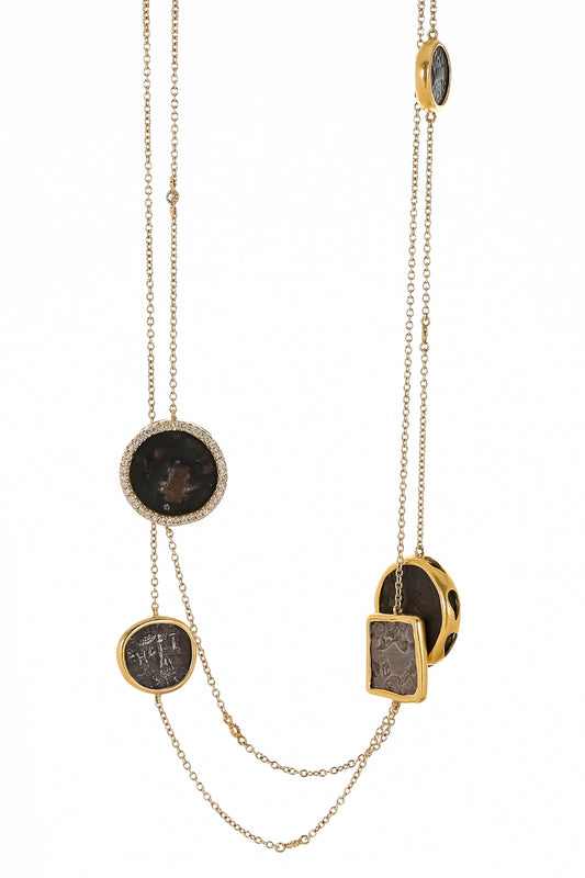 Diamond Antiquity Coin Necklace