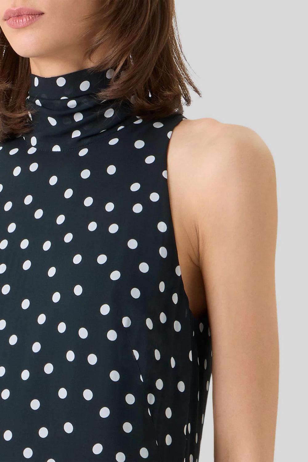 Mock Neck Midi Dress-POLKADOT-2-CLOTHINGDRESSCASUAL-AKRIS PUNTO