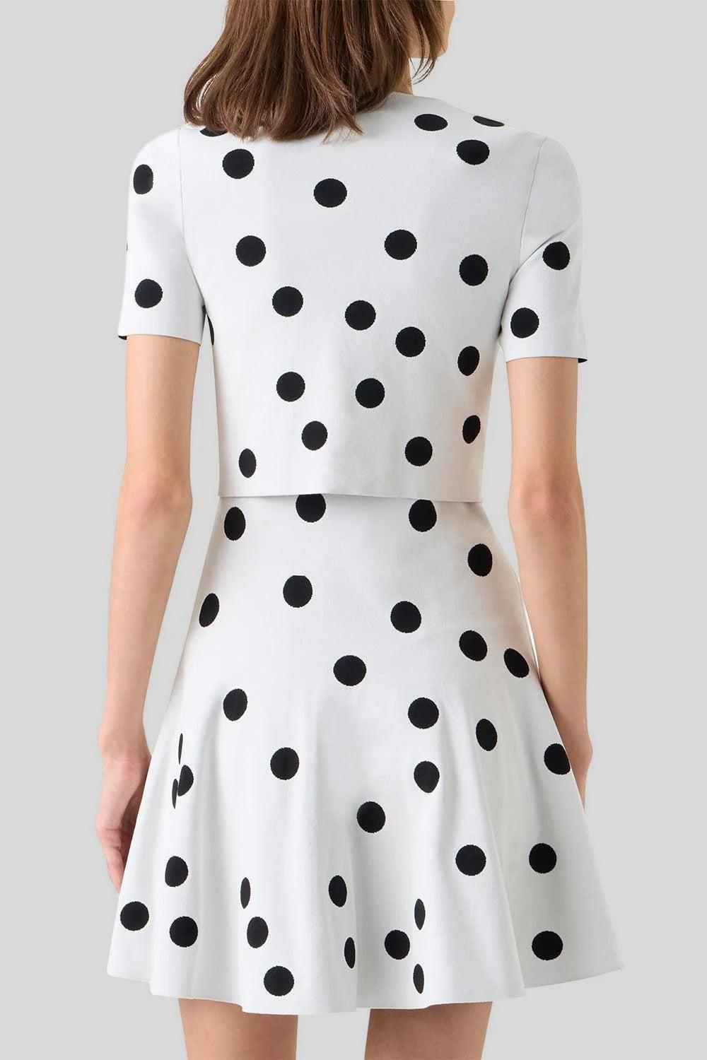 Short Sleeve Crop Cardigan-POLKADOT-2-CLOTHINGTOPCARDIGAN-AKRIS PUNTO