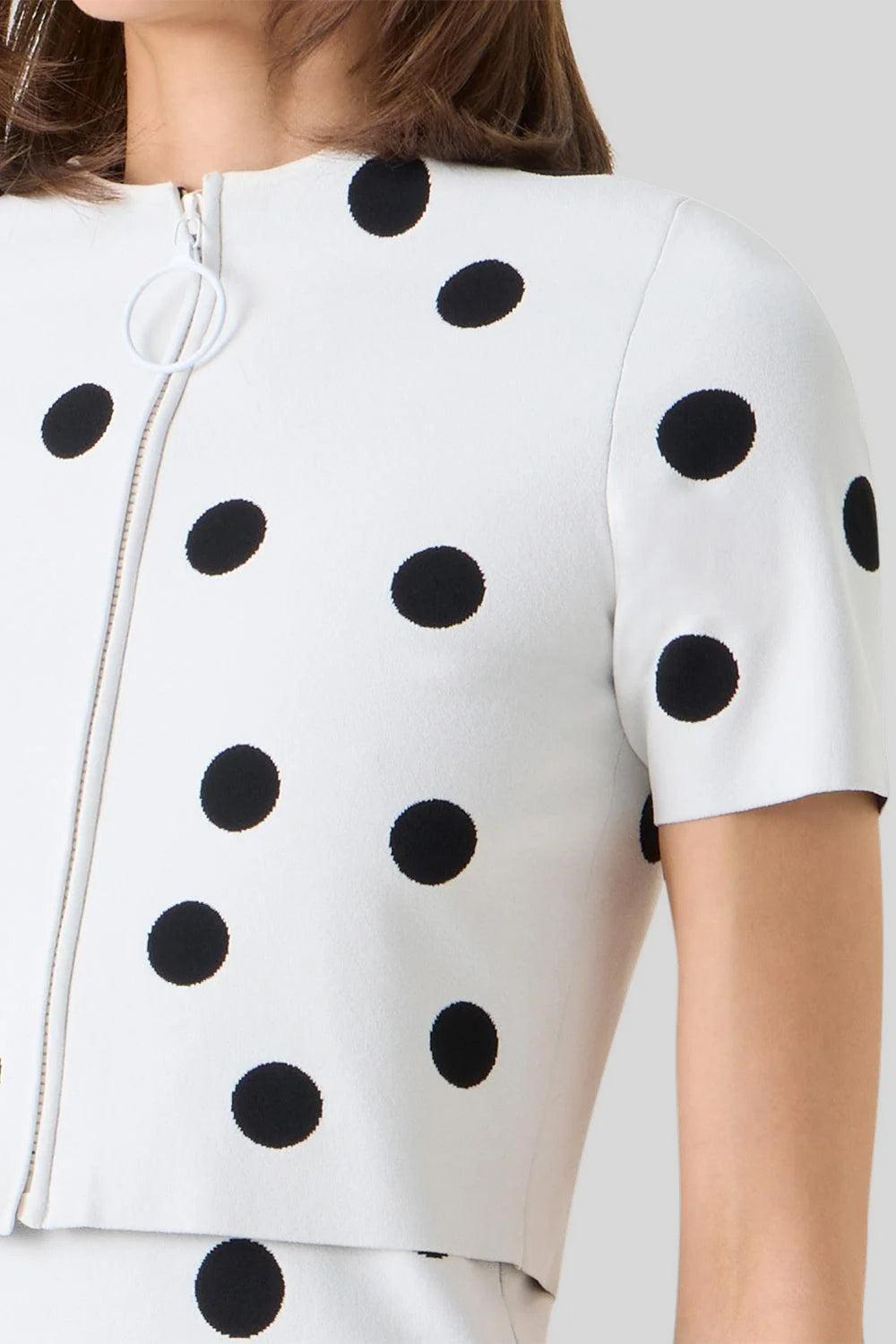 Short Sleeve Crop Cardigan-POLKADOT-2-CLOTHINGTOPCARDIGAN-AKRIS PUNTO