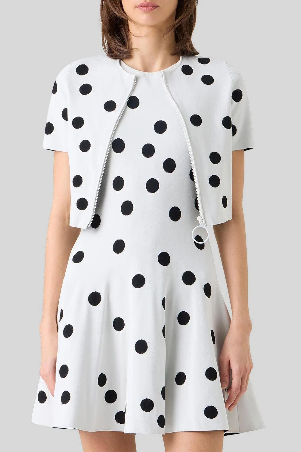Short Sleeve Crop Cardigan-POLKADOT-2-CLOTHINGTOPCARDIGAN-AKRIS PUNTO