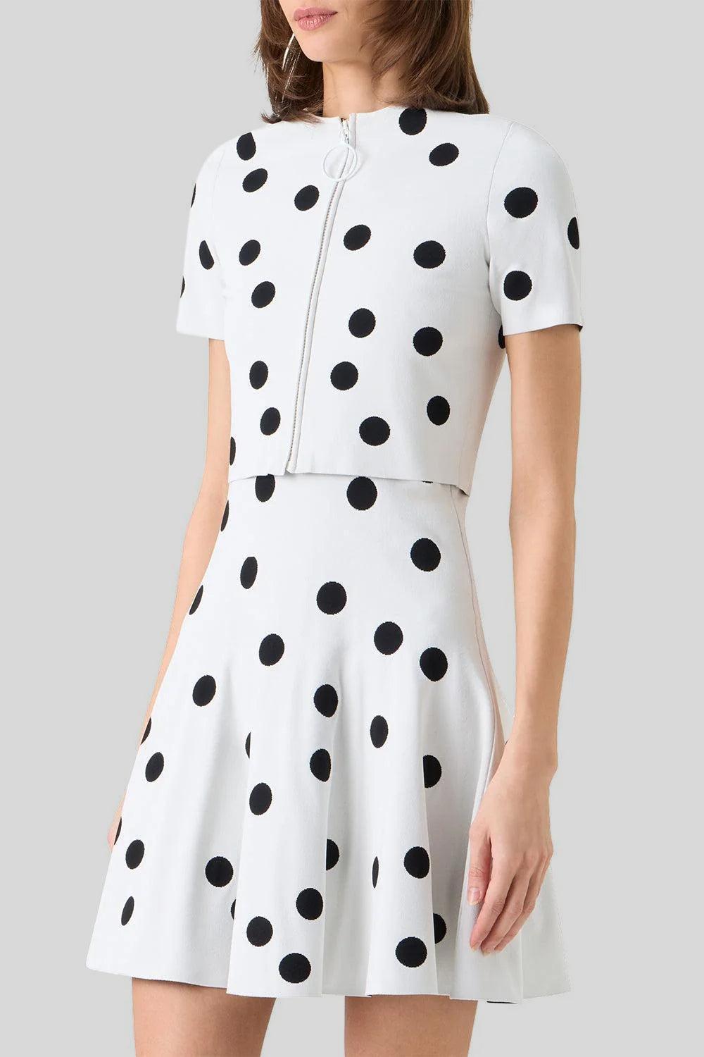 Short Sleeve Crop Cardigan-POLKADOT-2-CLOTHINGTOPCARDIGAN-AKRIS PUNTO