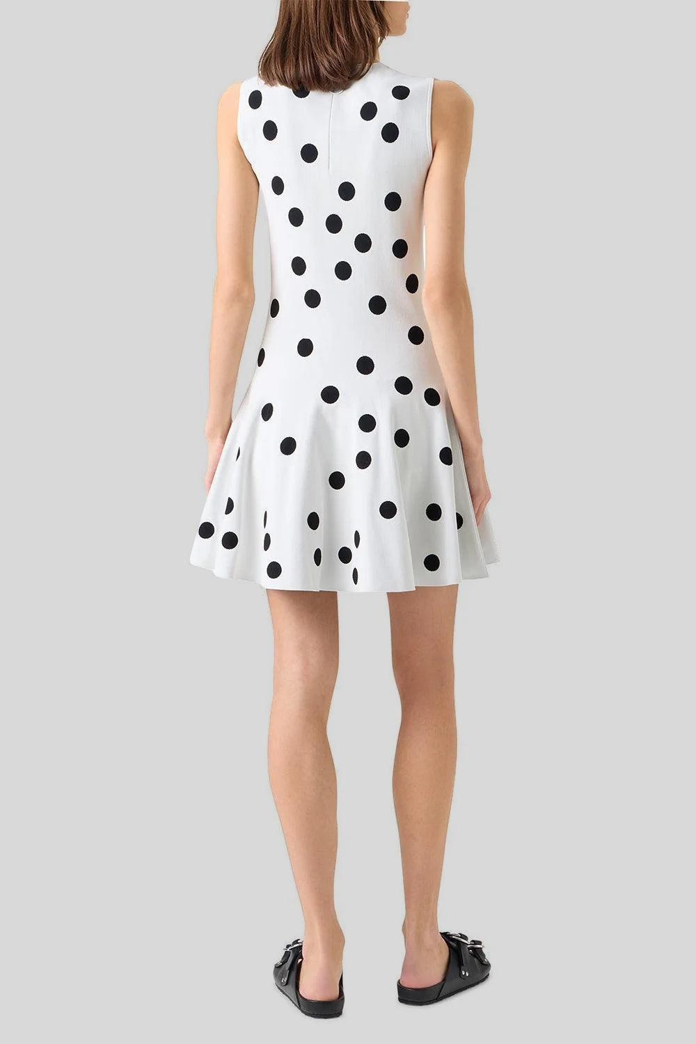  Sleeveless Knit Flare Dress-POLKADOT-2-CLOTHINGDRESSCASUAL-AKRIS PUNTO 