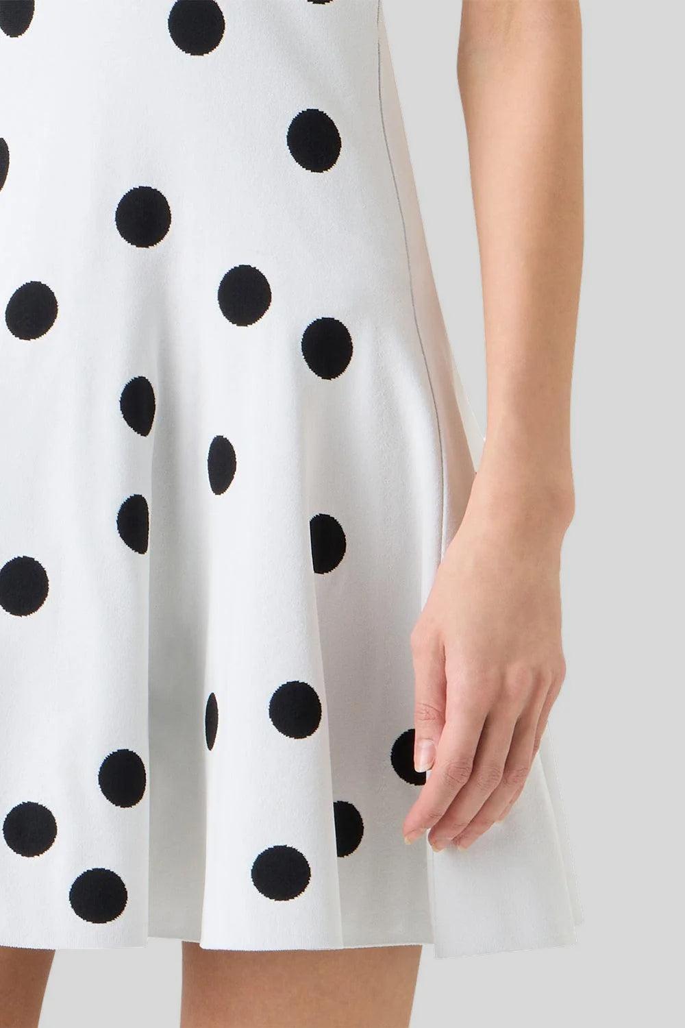  Sleeveless Knit Flare Dress-POLKADOT-2-CLOTHINGDRESSCASUAL-AKRIS PUNTO 