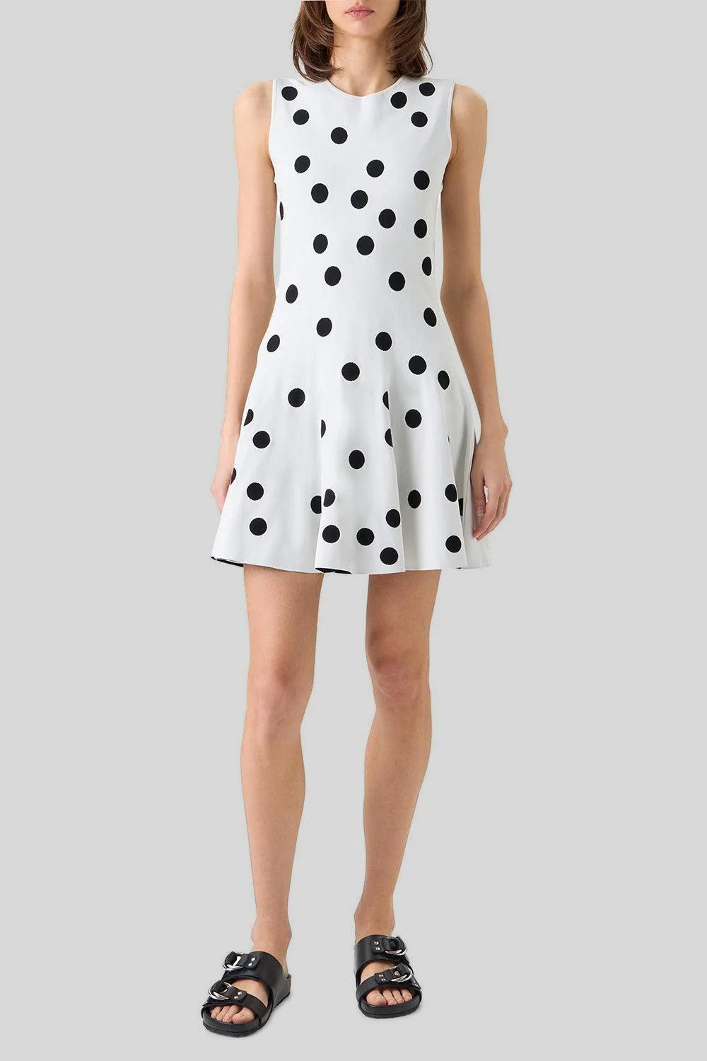 Sleeveless Knit Flare Dress-POLKADOT-2-CLOTHINGDRESSCASUAL-AKRIS PUNTO