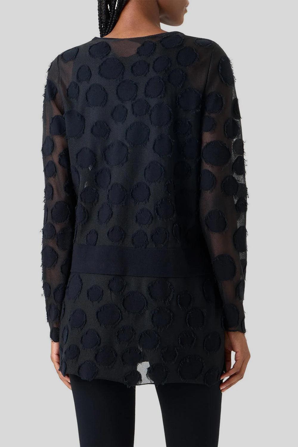 Button Front Long Cardigan-BLACK-2-CLOTHINGTOPCARDIGAN-AKRIS PUNTO