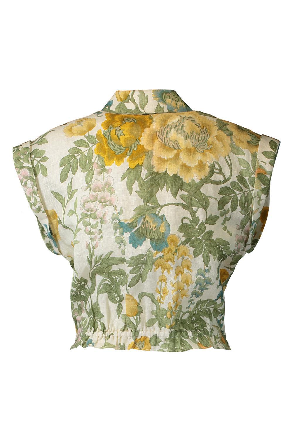 Octavia Top - Floral Meadow Ivory-FLORAL-XS-CLOTHINGTOPBLOUSE-CARA CARA