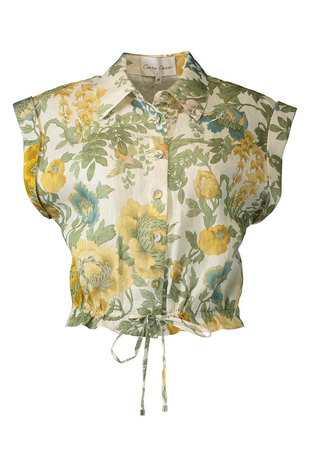 Octavia Top - Floral Meadow Ivory-FLORAL-XS-CLOTHINGTOPBLOUSE-CARA CARA